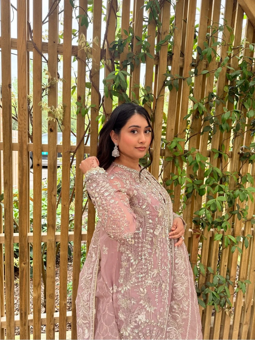 Pakistani Embroidered Lavender Pakistani Formal 3 piece Dress - Picture 3 of 3